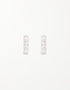 Elegant Sterling Silver Bar Stud Earrings with Cubic Zirconia