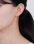 Elegant Sterling Silver Bar Stud Earrings with Cubic Zirconia