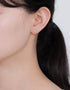 Elegant Curve: Sterling Silver and Cubic Zirconia Stud Earrings