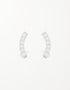 Elegant Curve: Sterling Silver and Cubic Zirconia Stud Earrings
