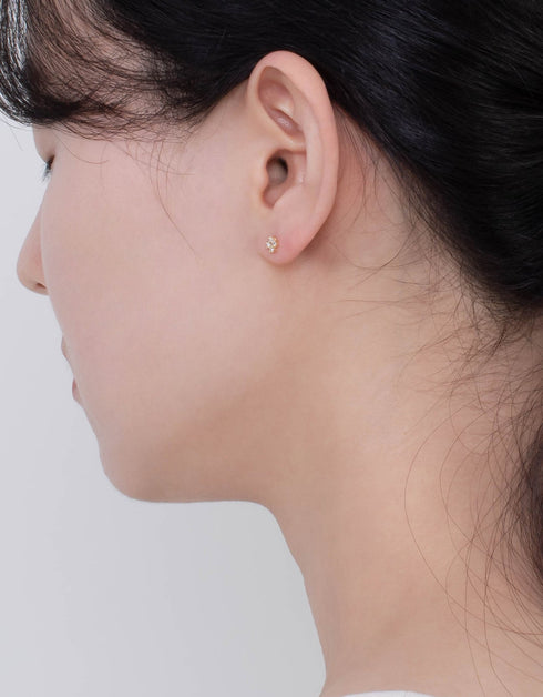 Modern Hashtag Glow Sterling Silver Stud Earrings with CZ