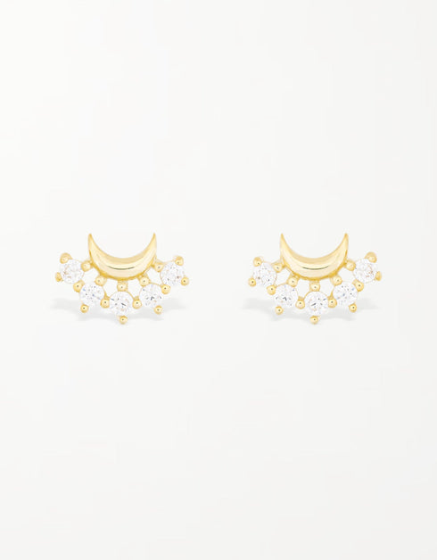 月亮光泽:纯银新月耳钉