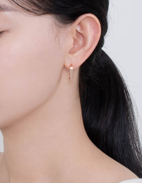 Radyant Dikdörtgen Gül Altın Sterling Halkalar