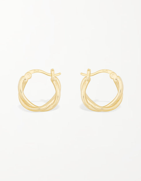 Chic Twist Hinged Hoops | Sterling Silver & 18K Gold Plated