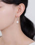 Elegant Freshwater Pearl Hoop Earrings - Sterling Silver