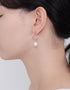 Elegant Freshwater Pearl Hoop Earrings - Sterling Silver