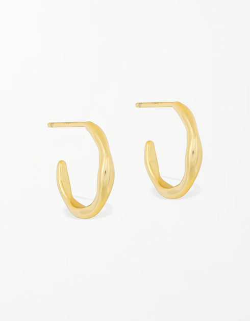 Radiant Gold-Plated Sterling Silver C-Hoop Earrings