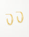 Radiant Gold-Plated Sterling Silver C-Hoop Earrings