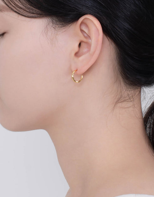 Radiant Gold-Plated Sterling Silver C-Hoop Earrings