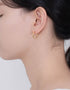 Radiant Gold-Plated Sterling Silver C-Hoop Earrings