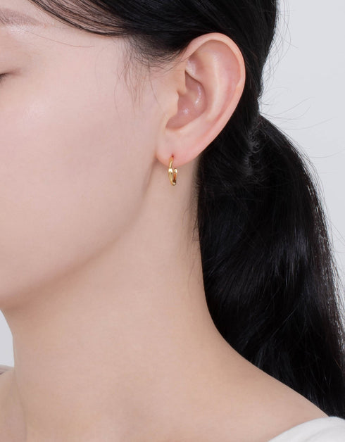 Radiant Gold-Plated Sterling Silver C-Hoop Earrings