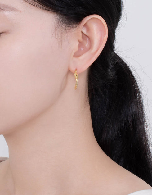 Elegant Ripples Hoops: Sterling Silver & 18k Gold Plated