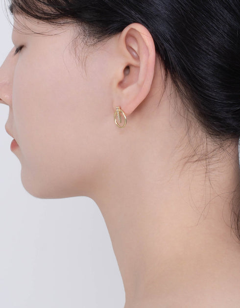 Sterling Silver Cat Eyes Studs: Golden Gaze Collection