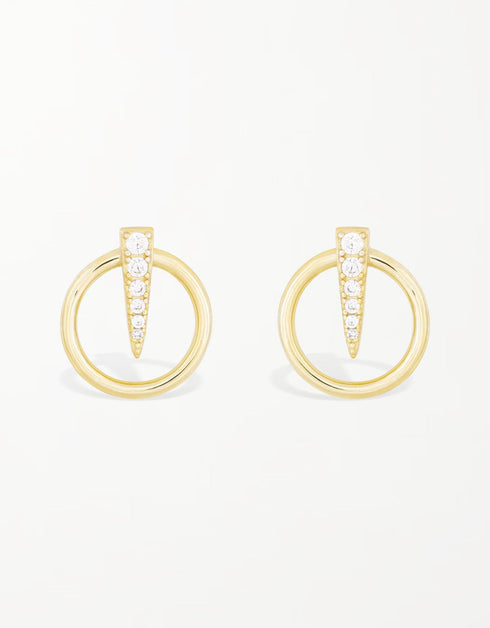 Sterling Silver Cat Eyes Studs: Golden Gaze Collection