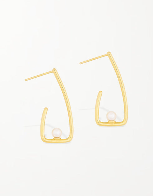 Parlak İnci Zarafeti: Sterling Halka Küpeler