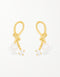 Lustrous Pearl & CZ Knot Stud Earrings - Elegant design