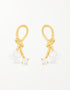 Lustrous Pearl & CZ Knot Stud Earrings - Elegant design