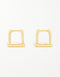 金色方形优雅:18K 镀金纯银圈形耳环