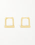 金色方形优雅:18K 镀金纯银圈形耳环