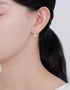 CZ and Pearl Bar Stud Earrings with Sterling Silver