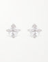 Celestial Saturn Sterling Silver Stud Earrings: Sparkling CZ