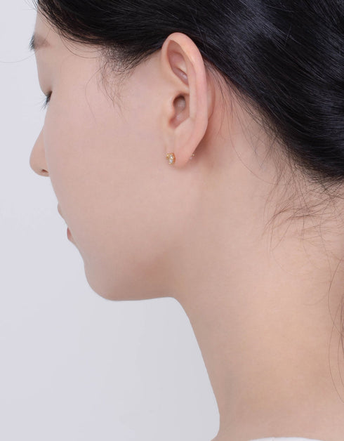 Celestial Saturn Sterling Silver Stud Earrings: Sparkling CZ