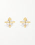Celestial Saturn Sterling Silver Stud Earrings: Sparkling CZ