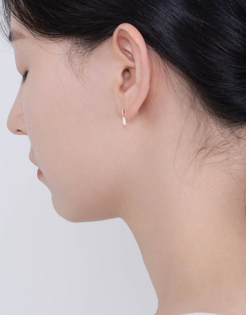 Sparkling Rectangular Sterling Silver Stud Earrings with CZ