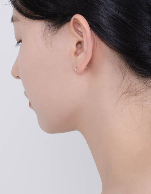 Sparkling Cubic Zirconia Sterling Silver Triangle Studs