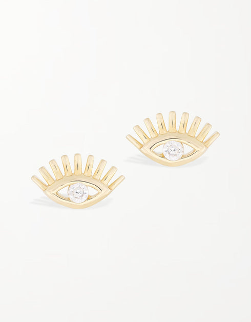 优雅之谜:金色 Cleopatra Gaze 耳钉