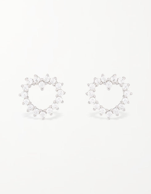 Fısıldayan Aşk Platin Kalpli Küpe