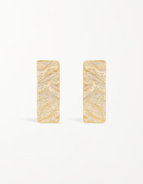 Altın Ay Krater Küpe: Parlak Gümüş Çiviler