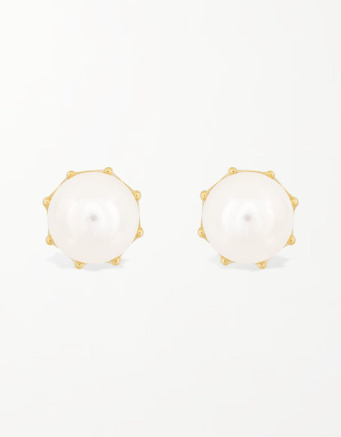 Altın Çiçeği Tatlı Su İncisi Saplama Küpe