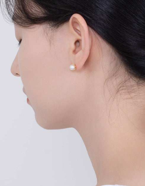 Altın Çiçeği Tatlı Su İncisi Saplama Küpe