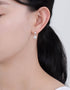 Sterling Silver Dual Crystal Drop Earrings - Korean Designer