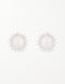 Sunflower Pearl Stud Earrings with CZ in Sterling Silver