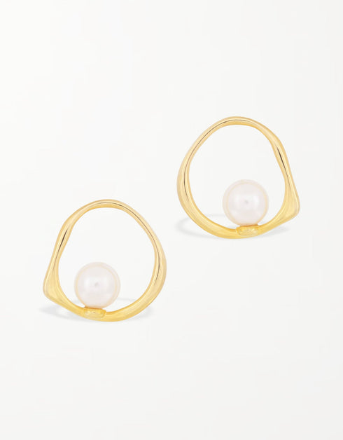 Sparrow Pearl Embrace Stud Earrings - Sterling Silver