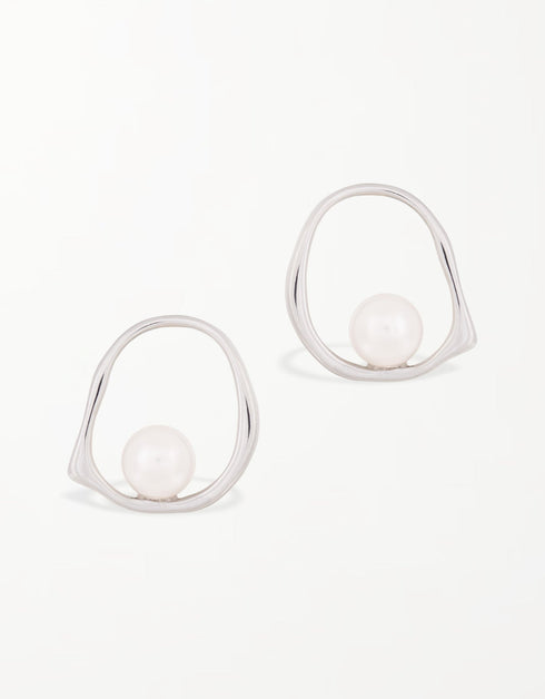 Sparrow Pearl Embrace Stud Earrings - Sterling Silver