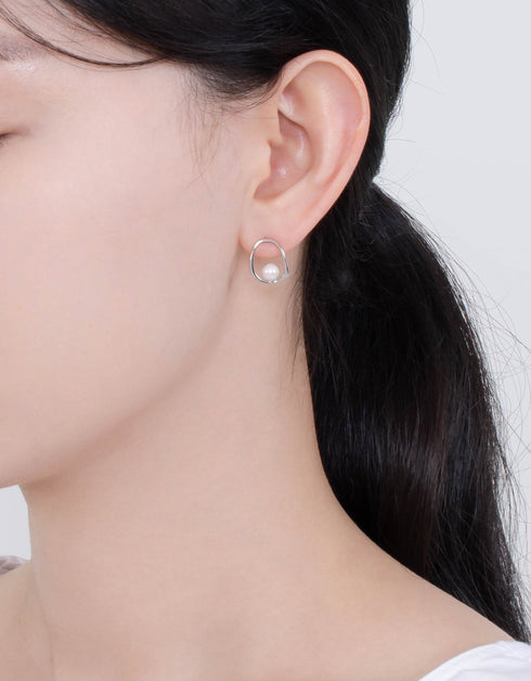 Sparrow Pearl Embrace Stud Earrings - Sterling Silver