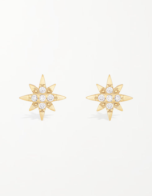 Starlight Elegance: Koreli Tasarımcı Kübik Zirkonya Saplama Küpe