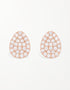 Sterling Silver CZ Egg-Shaped Studs, Rose Gold Plated