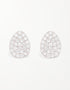 Sterling Silver CZ Egg-Shaped Studs, Rose Gold Plated