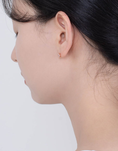 Sterling Silver Cat's Eye Studs - Chic & Minimalist Style