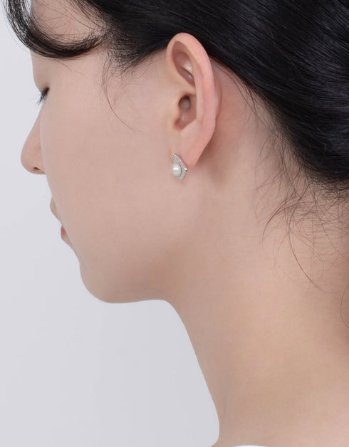 Sterling Silver Cubic Zirconia Rhombus Stud Earrings