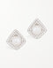 Sterling Silver Cubic Zirconia Rhombus Stud Earrings