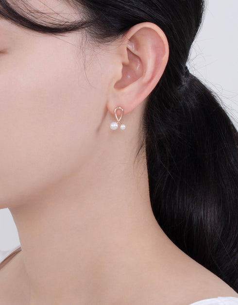 Sedefli Balık Kuyruğu Gümüş Saplama Küpe