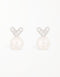Pearlescent Heartbeat Studs with CZ and Freshwater Pearl