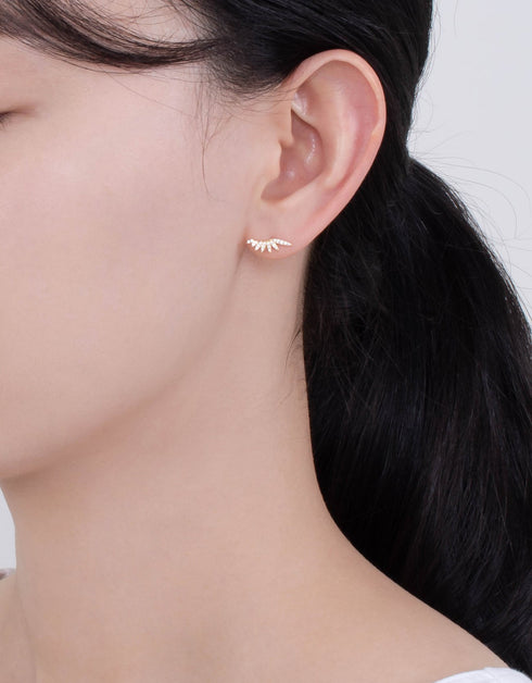 Angel Wings Sparkling Stud Earrings: CZ & Sterling Silver