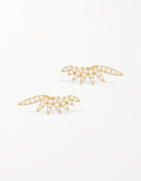 Angel Wings Sparkling Stud Earrings: CZ & Sterling Silver
