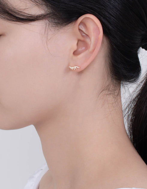 Angel Wings Sparkling Stud Earrings: CZ & Sterling Silver